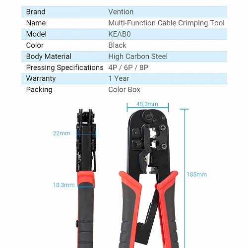 Vention NETWORK Tool Multi-Fuction Crimping KEAB0