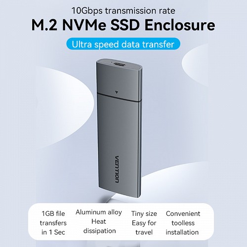 Vention KPGH0 M2 NVMe SSD Enclosure USB 3.1Gen2 10Gbps Metal