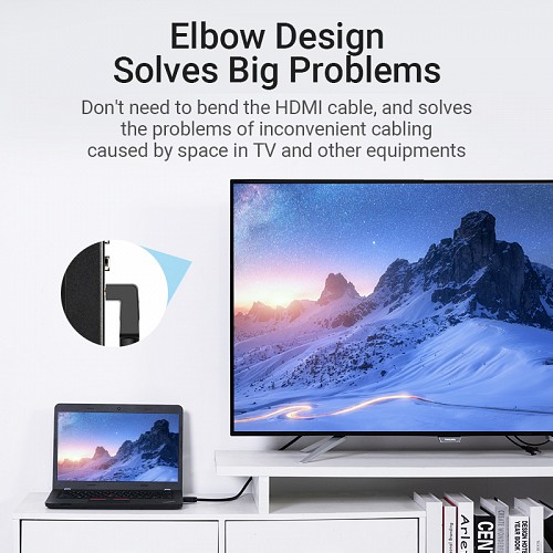 Vention HDMI Cable Right Angle 90 Degrees 2.0m AARBH