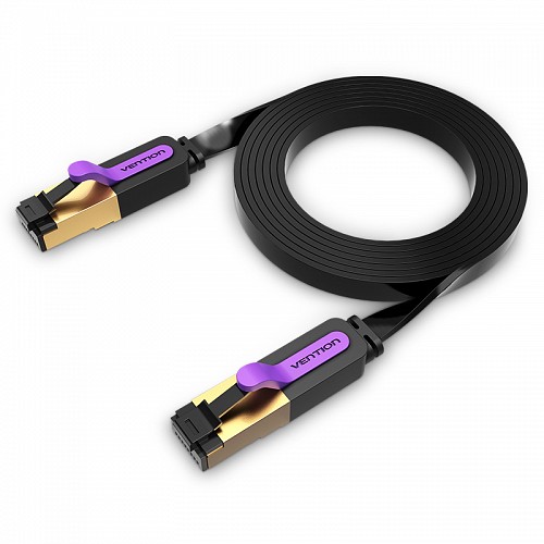 Vention NETWORK Cable CAT7 Flat 3.0m Black ICABI