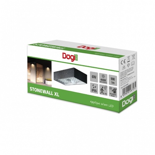 GBC DOGI STONEWALL XL Solar LED Wall Light with PIR