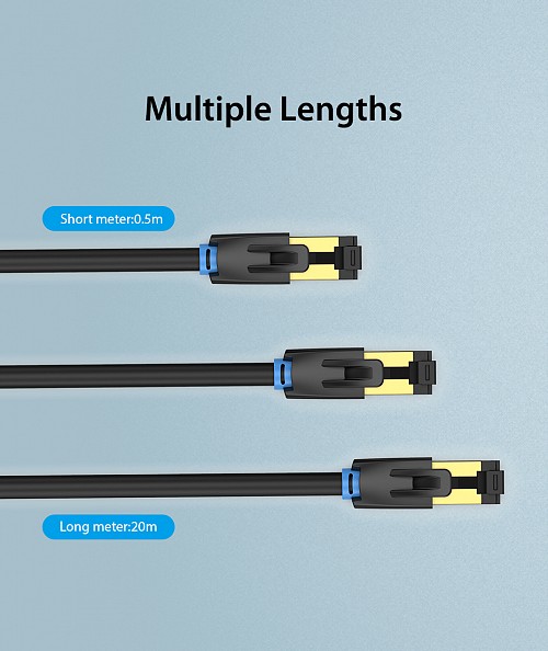 Vention NETWORK Cable CAT8 SFTP 15.0m Black IKABN