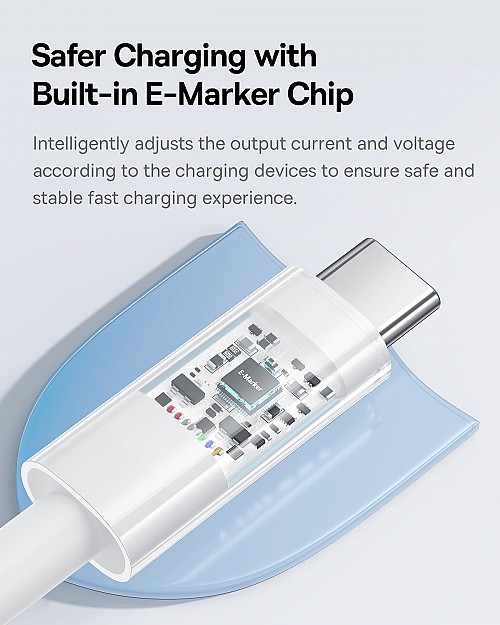 Baseus Cable USB-C to USB-C Gem Series 100W 2.0m White