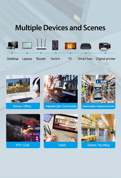 Vention NETWORK Cable CAT8 SFTP 10.0m Black IKABL