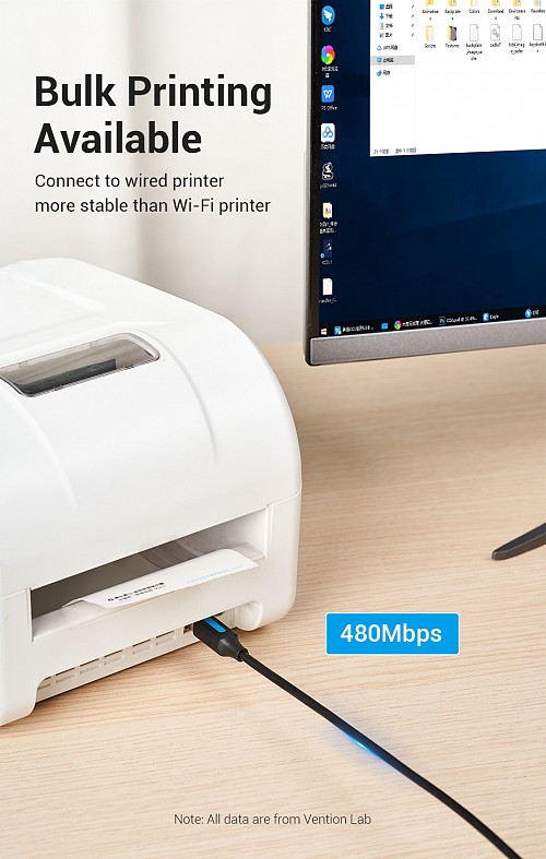 Vention IT Cable USB-C 2.0 to USB-B Male for Printer 2.0m CQUBH
