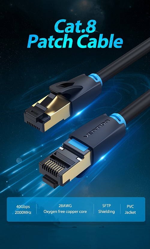 Vention NETWORK Cable CAT8 SFTP 15.0m Black IKABN