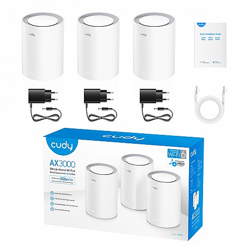 Cudy Mesh AX3000 Dual Band 2.5G Wi-Fi 6 3-Pack M3000
