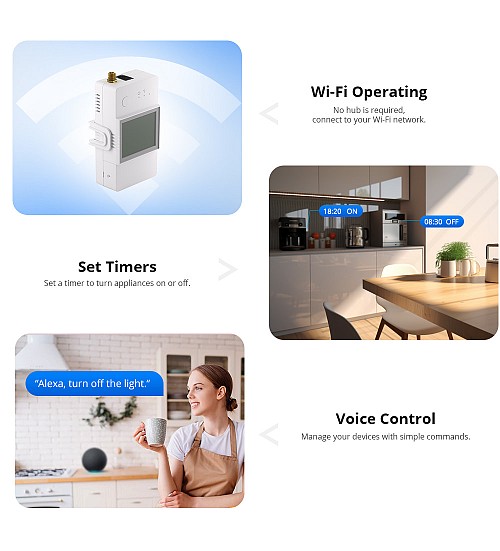 Sonoff WiFi Smart Switch POWCT with 100A Power Metering D/C