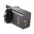 Unitek 20W Wall Charger USB-C PD & QC 3.0 UK P1124ABK Black