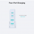 Unitek Desktop 4in1 70W GaN Charger 2xUSB-C 2xUSB-A Ports Black P1228ABK