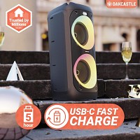 Oakcastle PS200 Portable Karaoke Speaker with Bluetooth & USB 80W