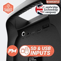 Oakcastle PS200 Portable Karaoke Speaker with Bluetooth & USB 80W