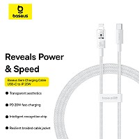 Baseus Cable Lightning to USB-C Gem Series 1.0m 20W White