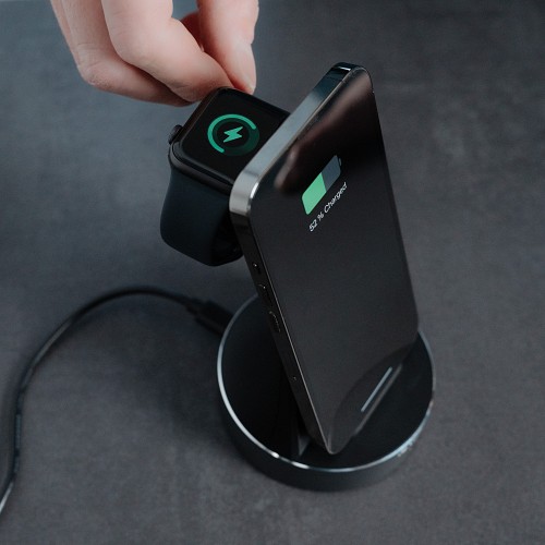 Verbatim Charger Desktop Wireless Qi MFI 2in1 Apple Devices WCS-01