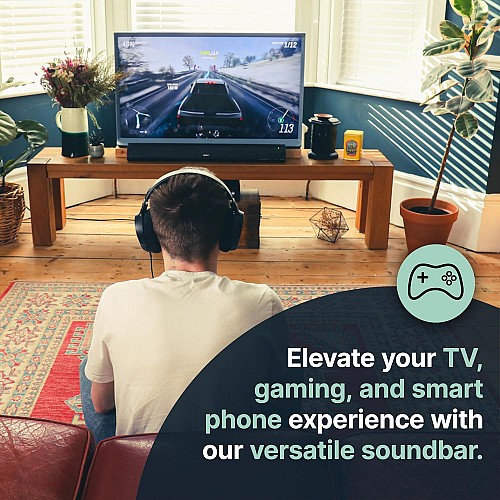 Majority SNOWDON II 2.1 Soundbar with Built In Subwoofer 120W BT & Optical White (UK)