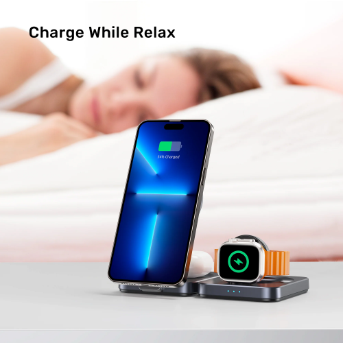Unitek Charge Wireless Qi2 15W Foldable 3-in-1 Charging Station P1300A