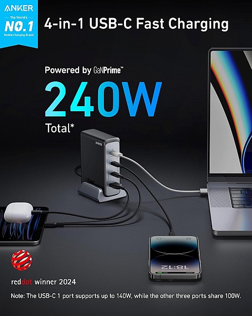 Anker Mobile Charger Wall 240W PRIME 749 Black