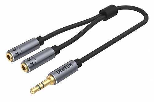 Unitek Y-C956ABK 3.5mm Headphone Splitter Cable 0.2m