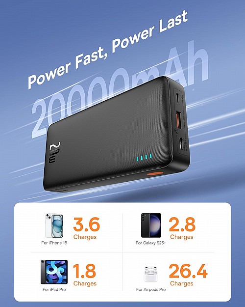 Baseus Powerbank 20W 20000mAh Airpow Black