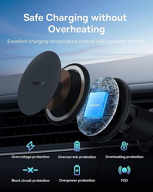 Baseus Wireless AirVent Magnetic Car Charger 15W+25W USB-C CW01