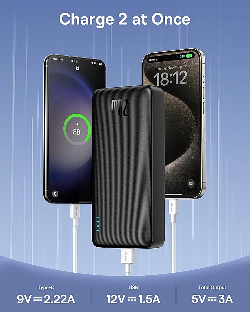 Baseus Powerbank 20W 20000mAh Airpow Black