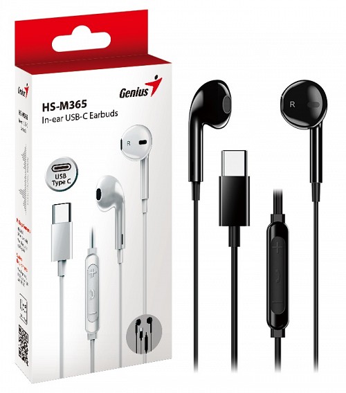 Genius Mobile Headset In-Ear USB-C Inline Control HS-M365 Black