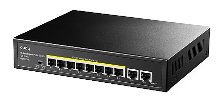 Cudy Switch PoE Gigabit 8PoE + 2GbE Uplink 120W GS1010PE