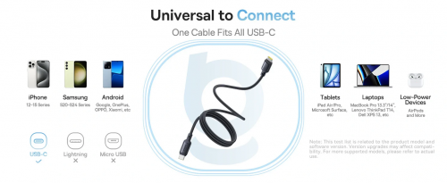Baseus Cable USB-C to USB-C PicoGo Magnetic Silicone 240W 1.0m Black