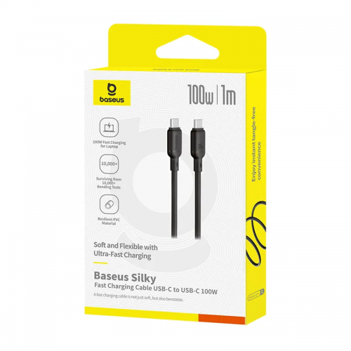 Baseus Cable USB-C to USB-C Silky Series 1.0m 100W Black