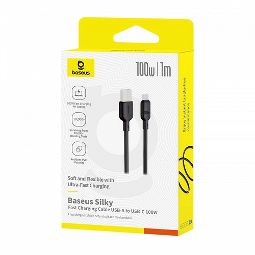 Baseus Cable USB-C to USB-A Silky Series 2.0m 100W Black