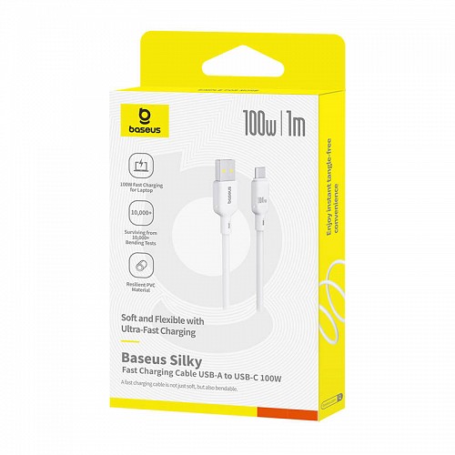 Baseus Cable USB-C to USB-A Silky Series 1.0m 100W White