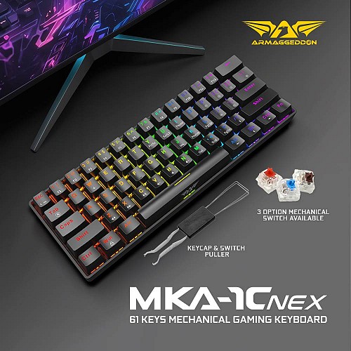 Armaggeddon MKA-1C NEX Black Mechanical Gaming Keyboard 61 Linear (Red) Keys