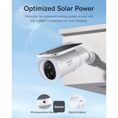 Baseus Security S1 Outdoor Self Rotating Solar 2K White