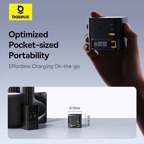 Baseus Charger Desktop 100W 3C+U SUPER GAN Retractable Cable 100W EU