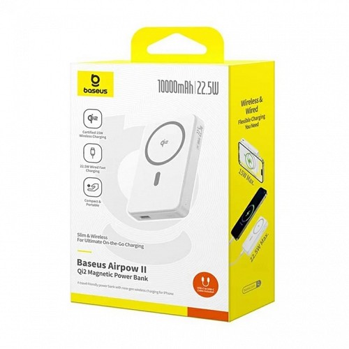 Baseus Powerbank Wireless 22.5W 10000mAh 15W Qi2 Airpow  White