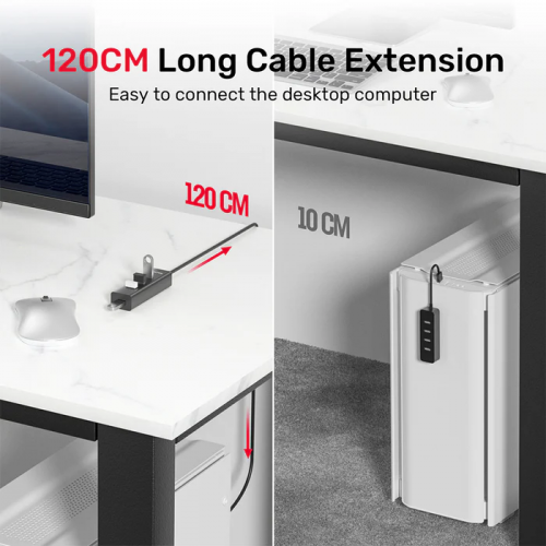 Unitek Y-3089 4x USB-A 3.0 Ports & 1x USB-C Power Port with 1.2m Cable