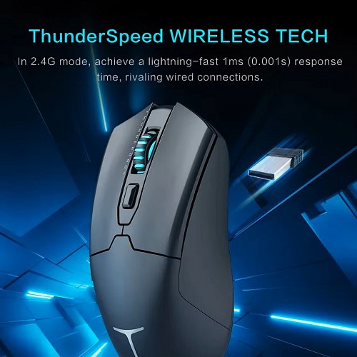 Thunderobot ML602 Wireless+BT Gaming Rechargeable Mouse Black