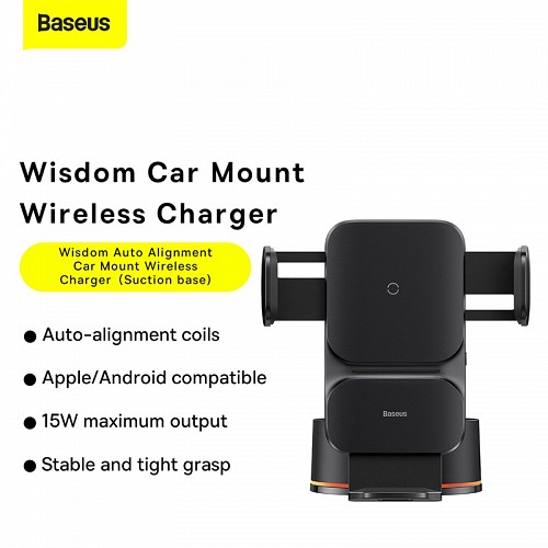 Baseus WISDOM Auto Alignment 15W Wireless Car Charger & Dashmount