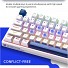 Machenike K500-B87 White/Blue Wired Gaming Keyboard 87 Blue Switch Keys