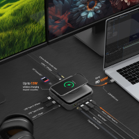 j5create Dock USB-C Dual Display 4K MST MacBookM3 HDMI/RJ45/SD/USB/PD + Wireless Charger JCD3199