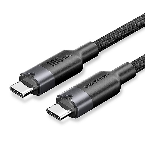 Vention IT Cable USB-C 3.2 Gen2 M-M 0.5m Braided Aluminum Black TRGBD