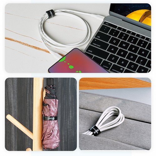 Vention Cable Organiser Hook & Loop Cable Tie 120mm 10 Pcs KANB0-10