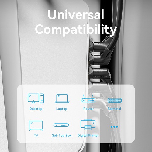 Vention NETWORK Cable Cat8 STP Rotate Right Angle Slim 1.0m Black IKLBF