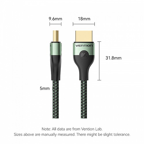 Vention HDMI Cable 2.1 8K60Hz Braided Ultra Thin 1.5m ALOGG