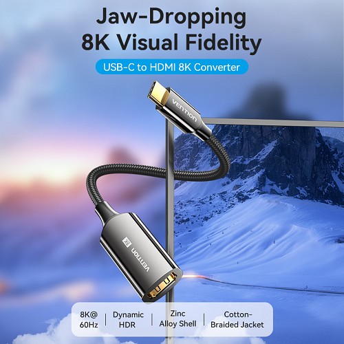 Vention Converter USB-C to HDMI Adaptor 0.25m 8K60Hz Metal CRDBC