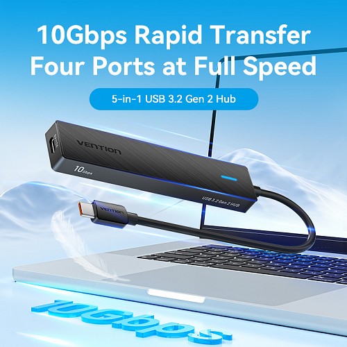 Vention IT HUB USB-C 2xA 2xC 3.2 Gen2 + USBC Power Port CHYBB