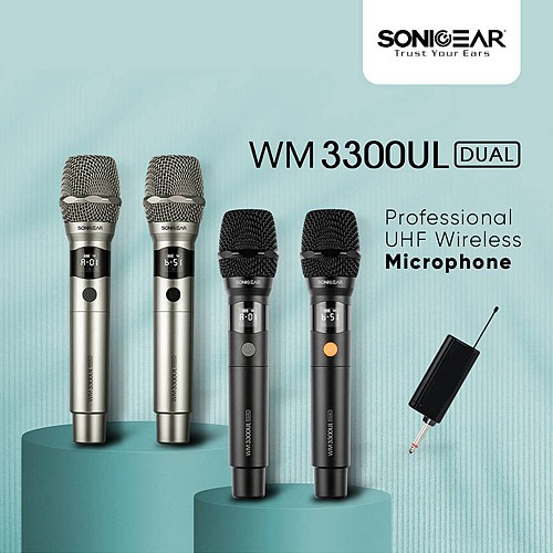 SonicGear Microphone Wireless 2xHandsets WM 3000UL DUAL Palladium
