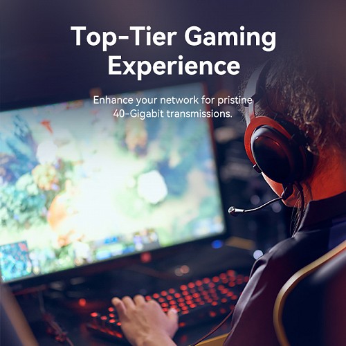 Vention NETWORK Cable Cat8 STP Rotate Right Angle Slim 1.0m Black IKLBF