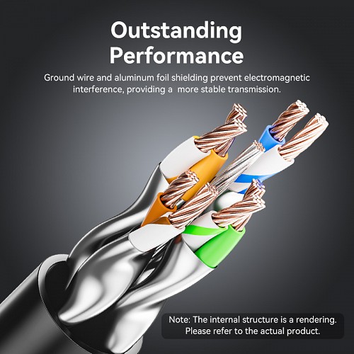 Vention NETWORK Cable Cat8 STP Rotate Right Angle Slim 1.0m Black IKLBF