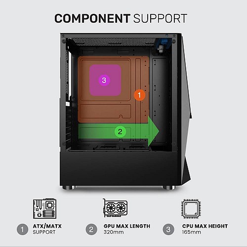 Armaggeddon Gaming Case ATX 3xARGB TRITRON 3 Black